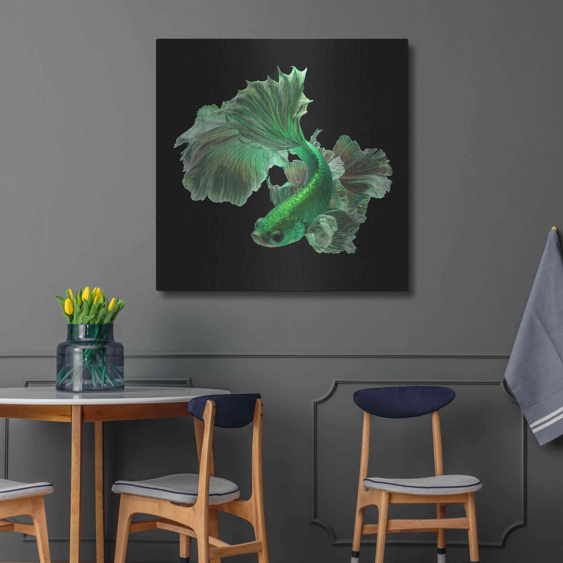 Luxe Metal Art 'Emerald Fighter' by Epic Portfolio, Metal Wall Art,36x36