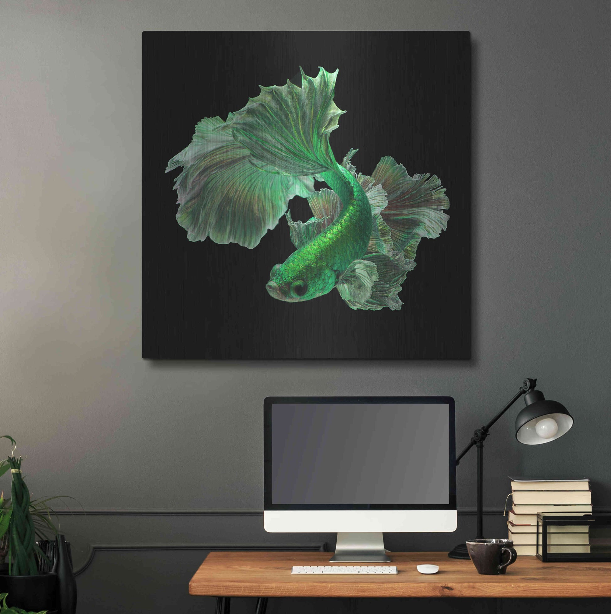 Luxe Metal Art 'Emerald Fighter' by Epic Portfolio, Metal Wall Art,36x36