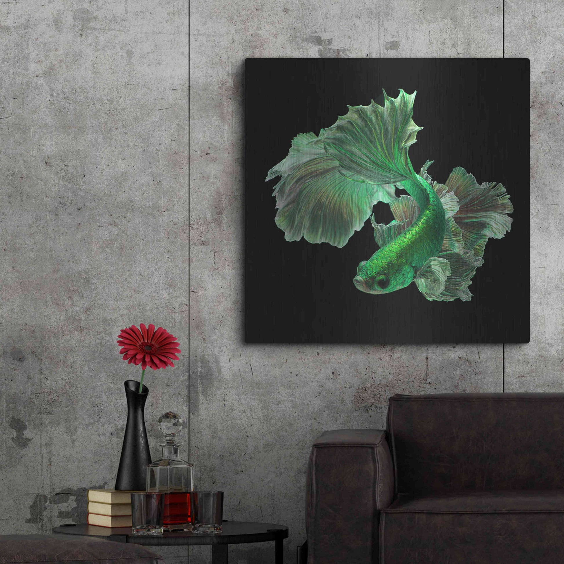 Luxe Metal Art 'Emerald Fighter' by Epic Portfolio, Metal Wall Art,36x36