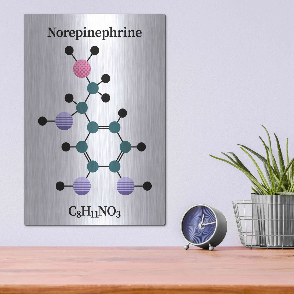 'Norepinephrine Molecule' by Maxim – Metal Wall Art, 12x16 room view