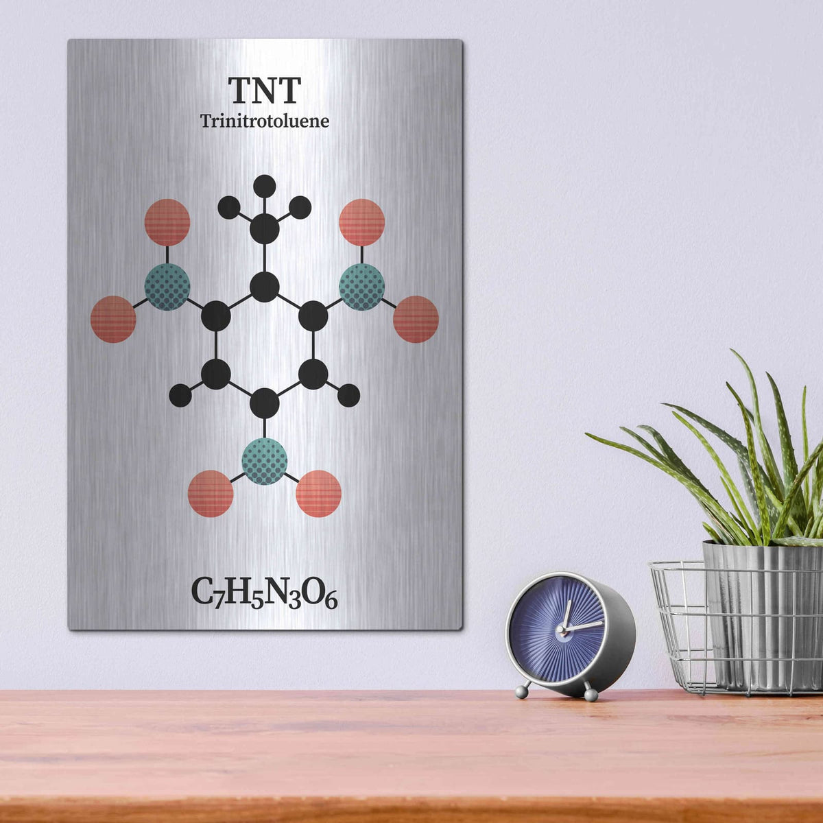 'TNT Molecule' by Maxim – Metal Wall Art, 12x16 room view