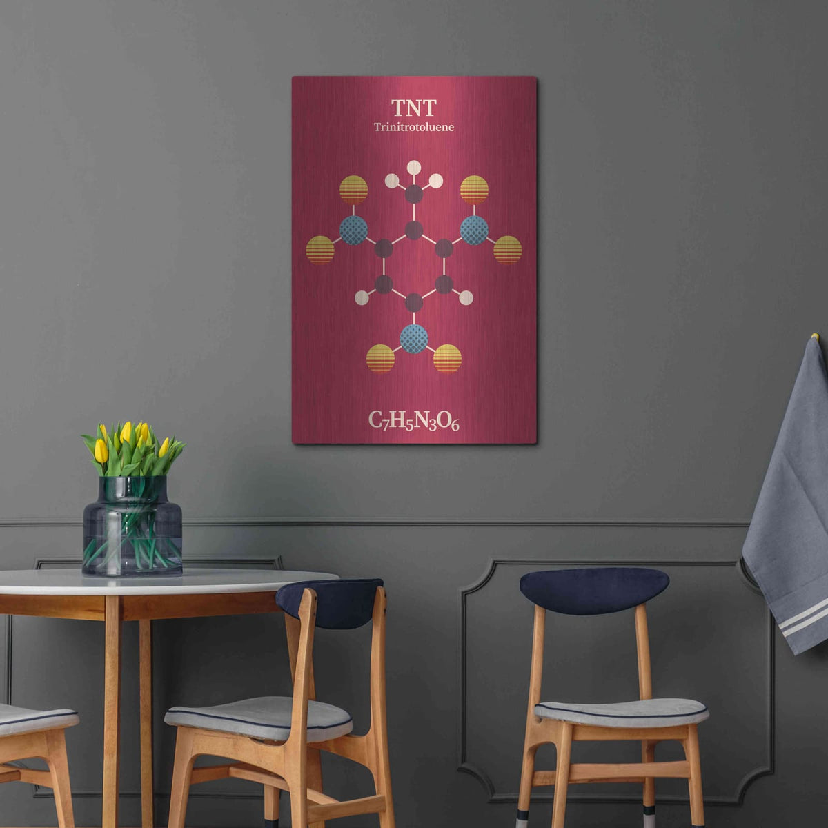 'TNT Molecule 2' by Maxim – Metal Wall Art, 24x36 room view
