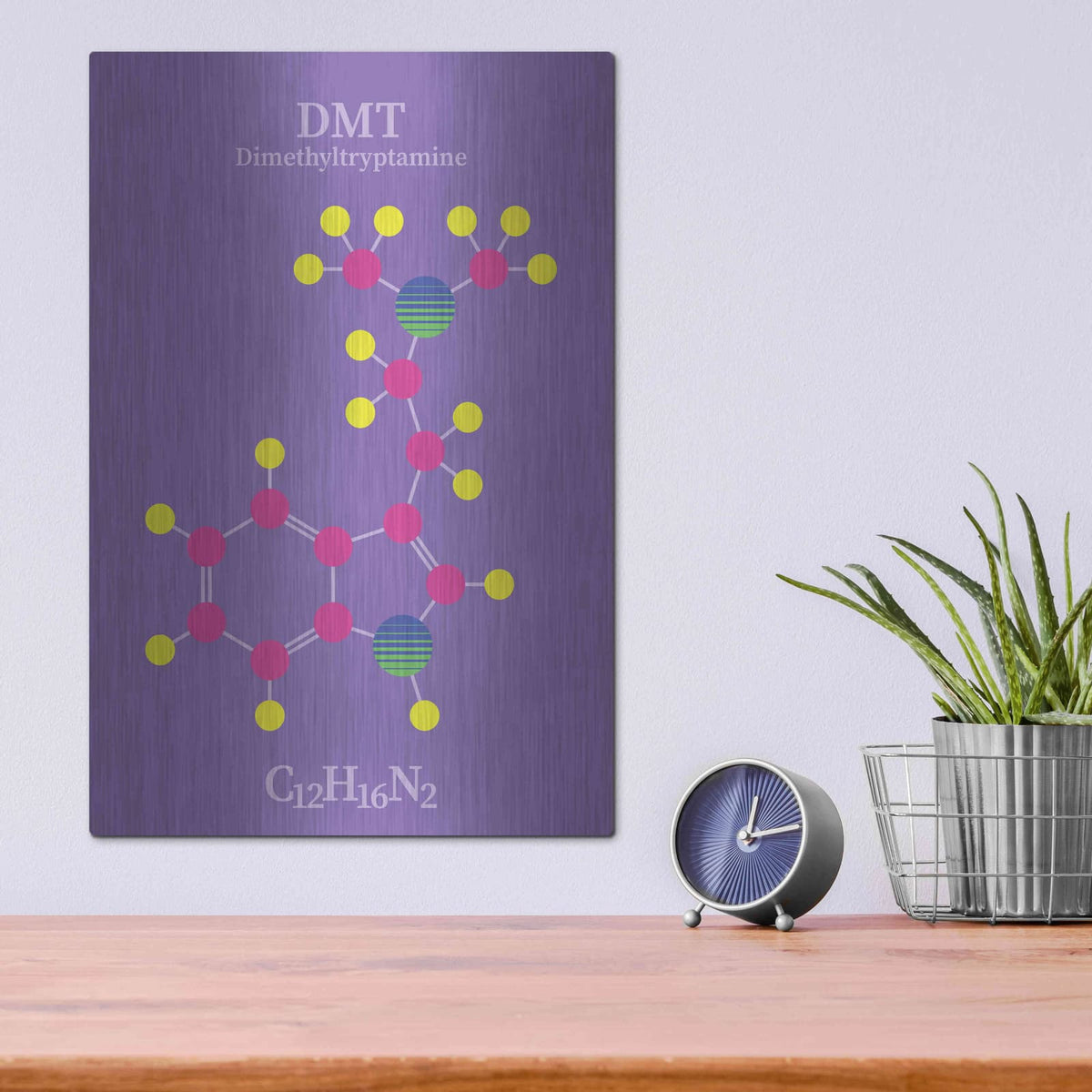 'DMT Molecule' by Maxim – Metal Wall Art, 12x16 room view