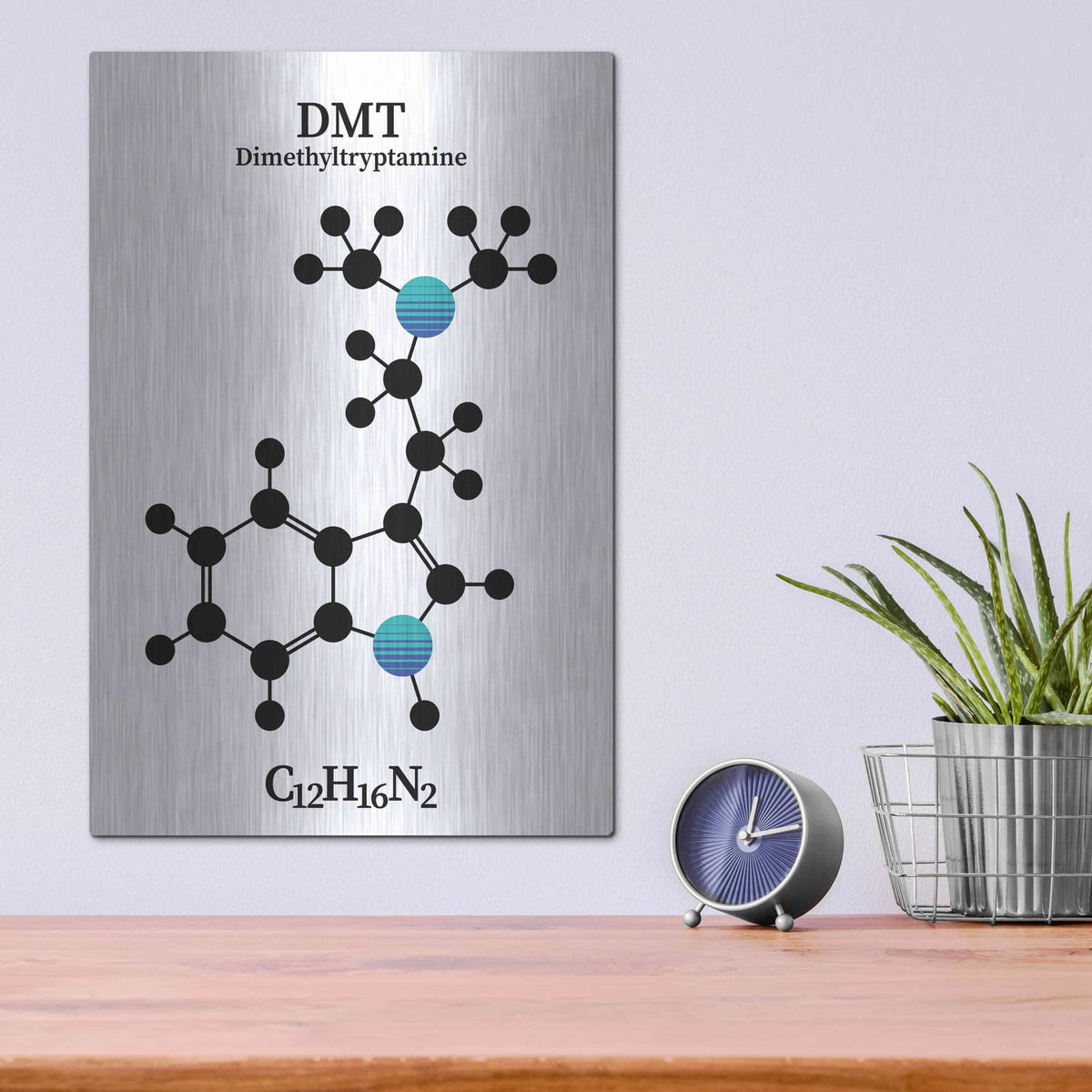 'DMT Molecule 2' by Maxim – Metal Wall Art, 12x16 room view