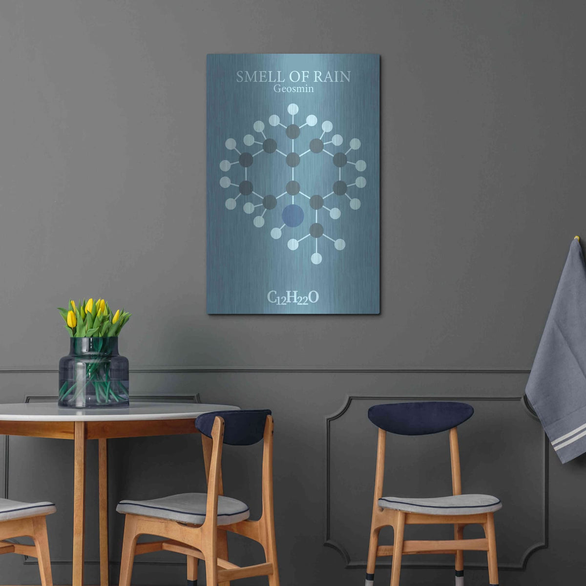 'Smell Of Rain Molecule 2' by Maxim – Metal Wall Art, 24x36 room view
