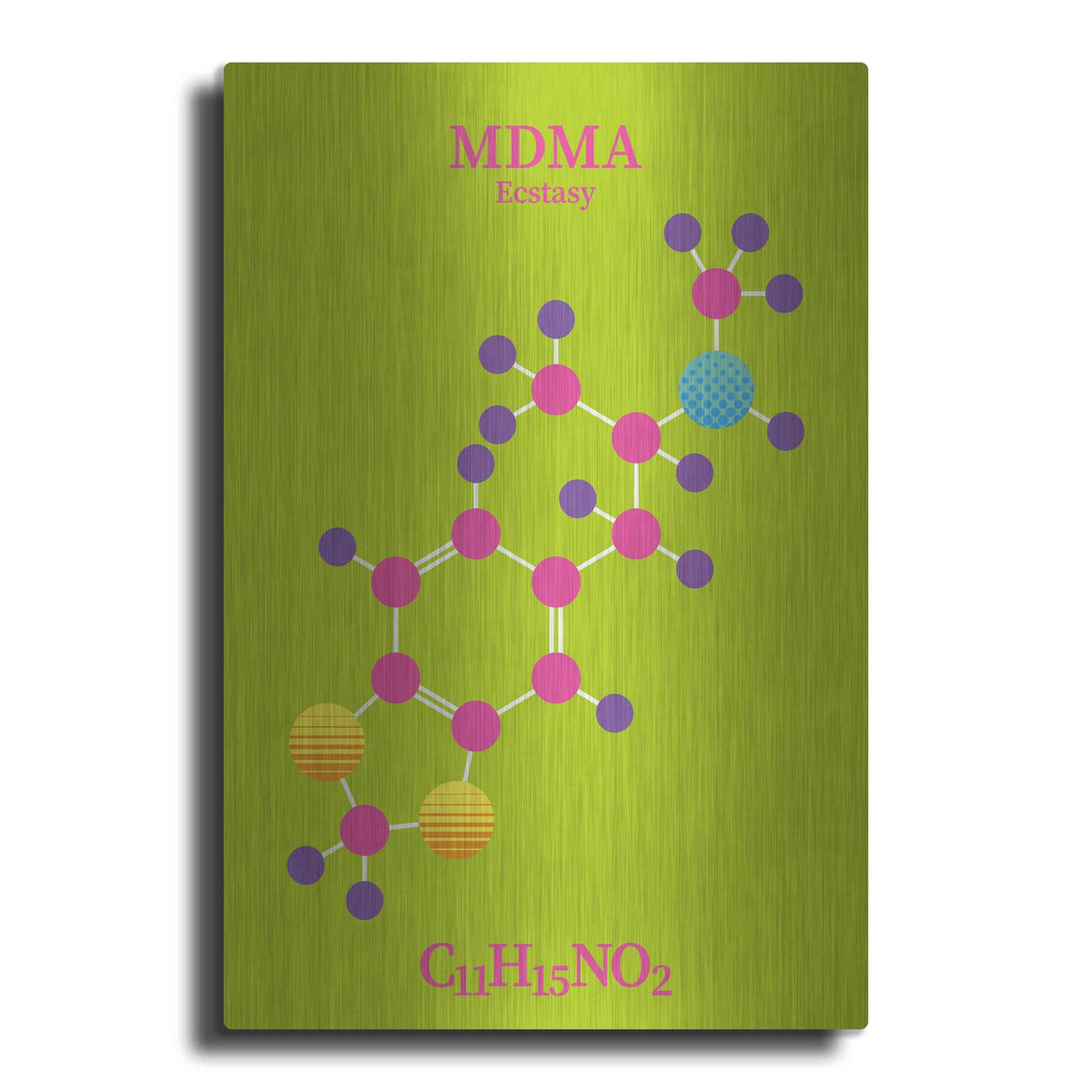 'MDMA Molecule 2' by Maxim – Metal Wall Art