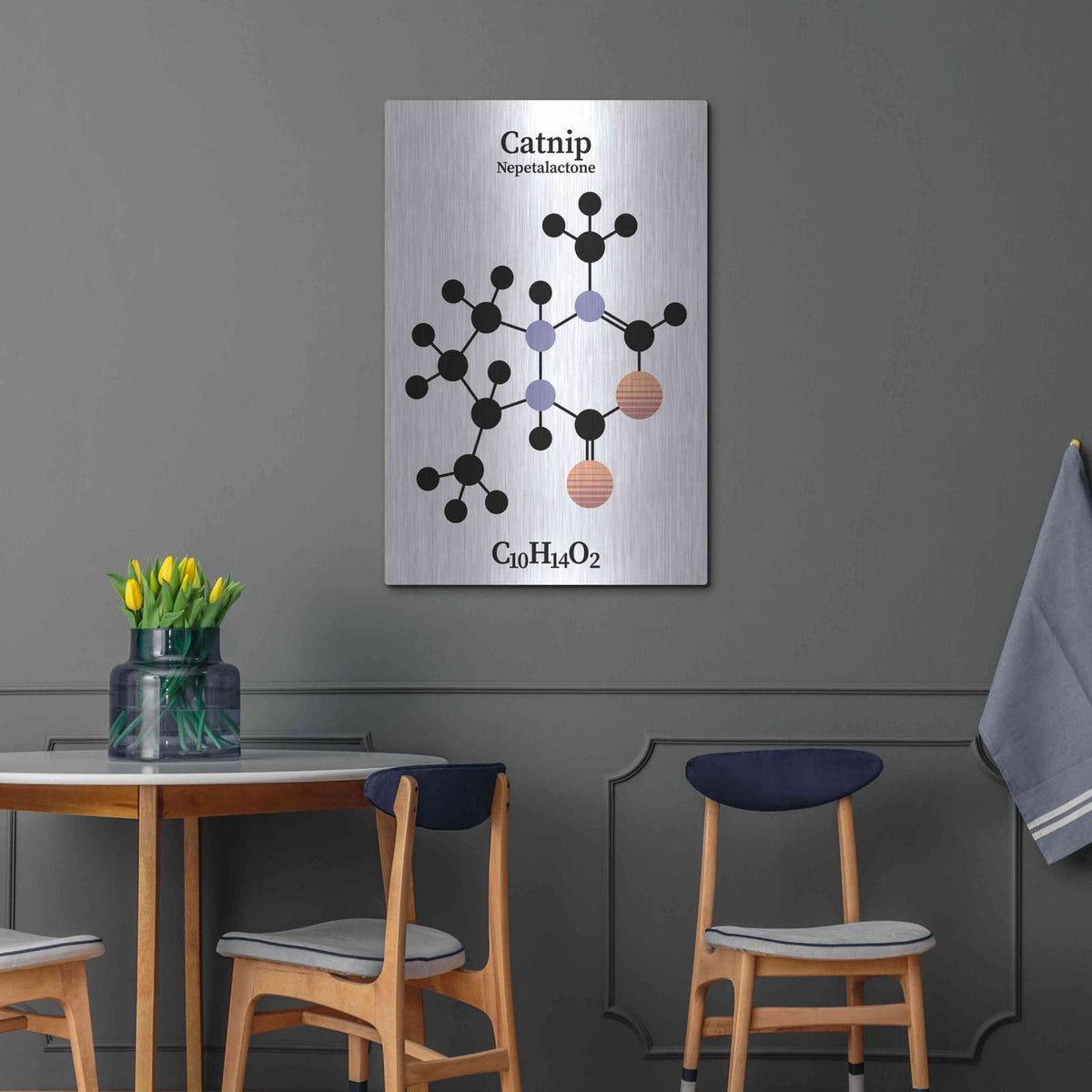 'Catnip Molecule' by Maxim – Metal Wall Art, 24x36 room view