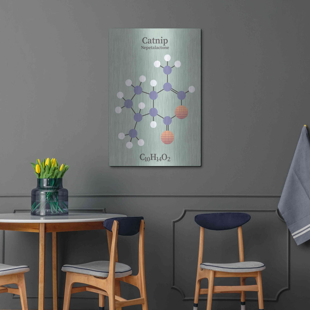 'Catnip Molecule 2' by Maxim – Metal Wall Art, 24x36 room view