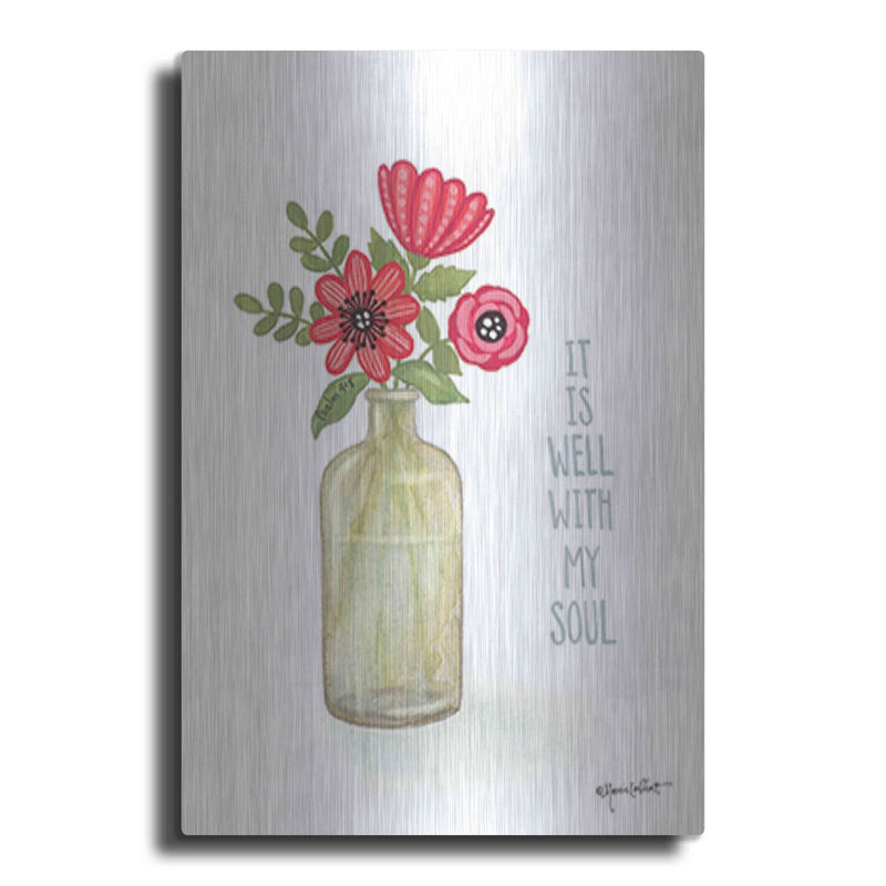 'Red Blossoms - Prayer' by Annie LaPoint – Metal Wall Art