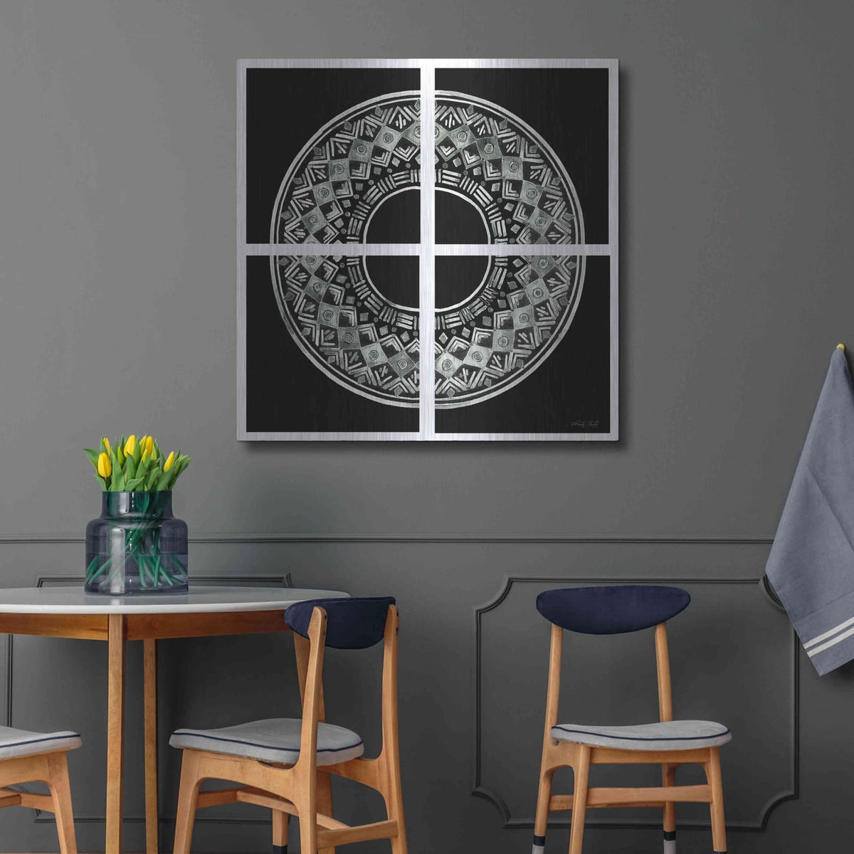 '4 Patch Medallion' by Cindy Jacobs – Metal Wall Art, 36x36 room view