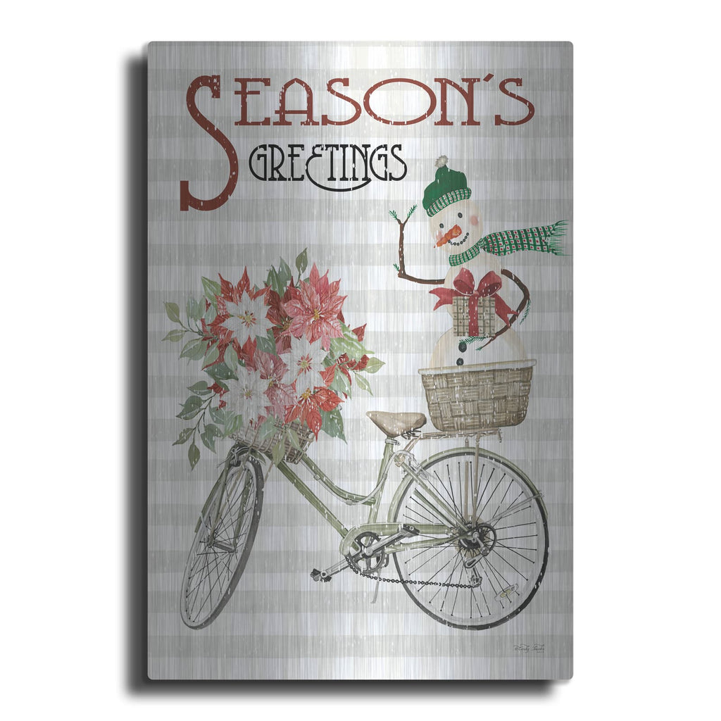 'Season's Greetings Bicycle' by Cindy Jacobs – Metal Wall Art