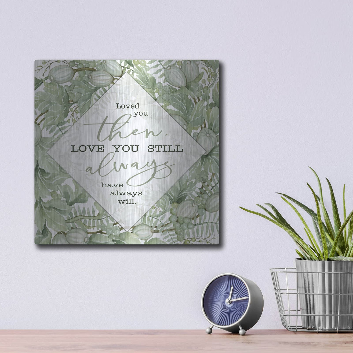 'Love You' by Cindy Jacobs – Metal Wall Art, 12x12 room view