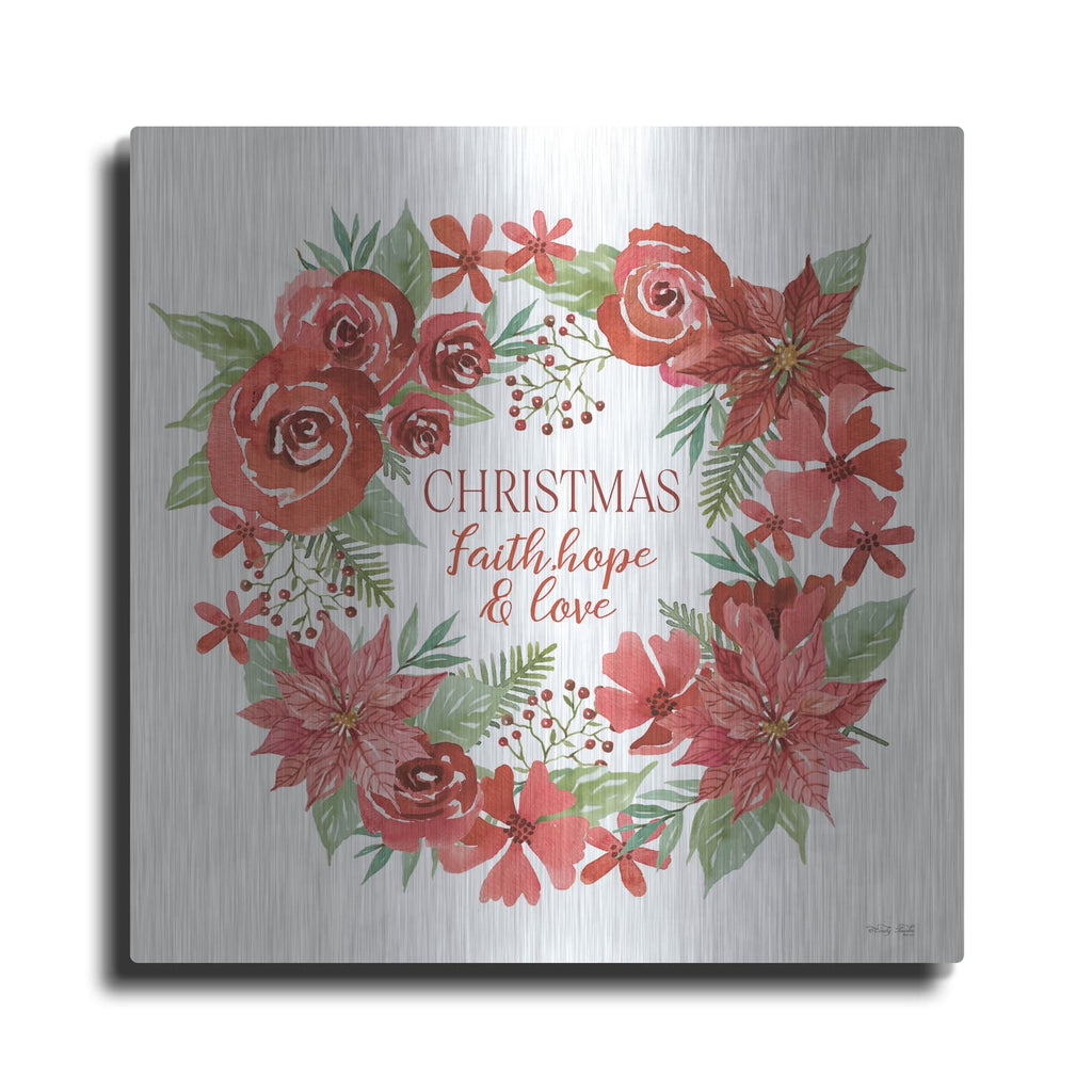 'Christmas Faith, Hope & Love Wreath' by Cindy Jacobs – Metal Wall Art