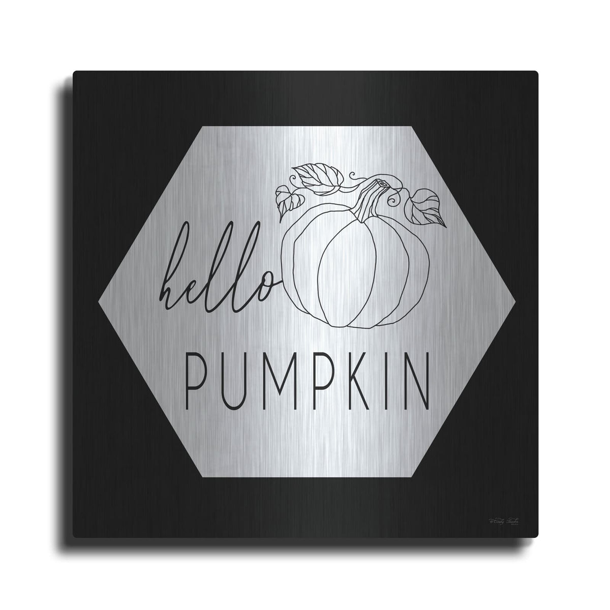 'Hello Pumpkin Hexagon' by Cindy Jacobs – Metal Wall Art