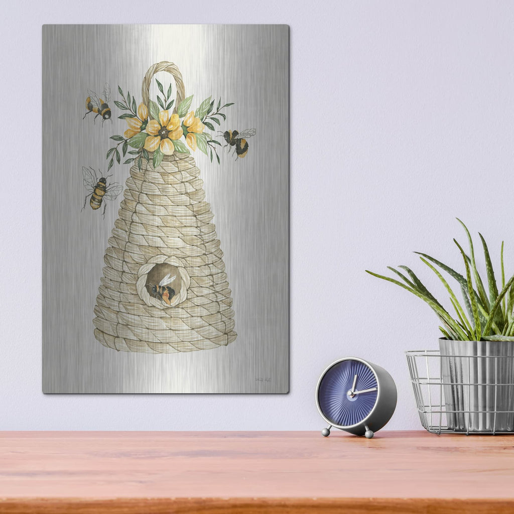 'Bee Hive Home' by Cindy Jacobs – Metal Wall Art, 12x16 room view