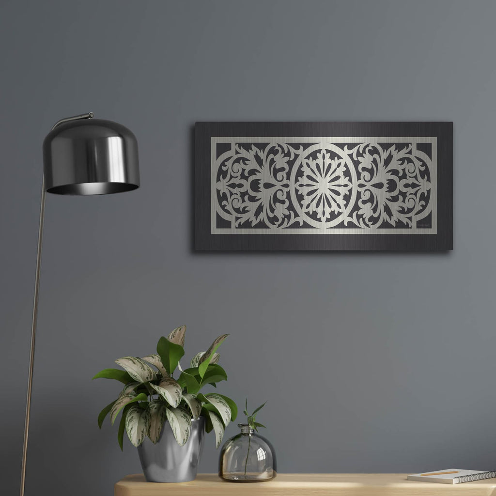 'Patterned Grill II' by Cindy Jacobs – Metal Wall Art, 24x12 room view
