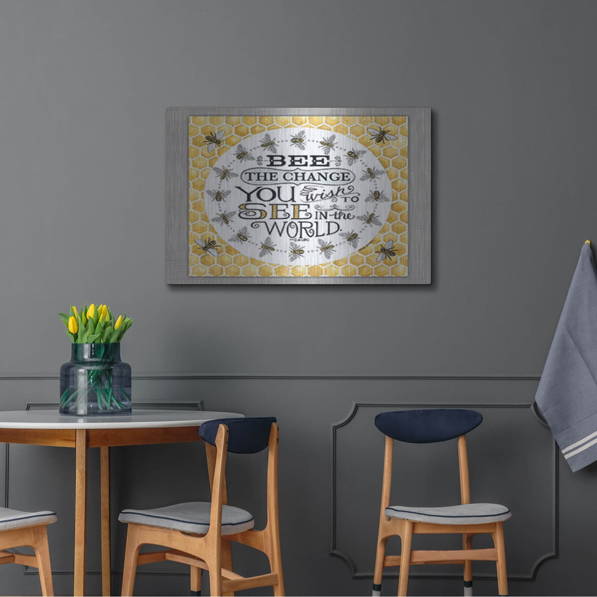 'Be the Change' by Deb Strain – Metal Wall Art, 36x24 room view