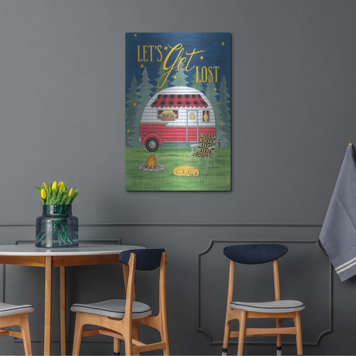 'Let's Get Lost' by Deb Strain – Metal Wall Art, 24x36 room view