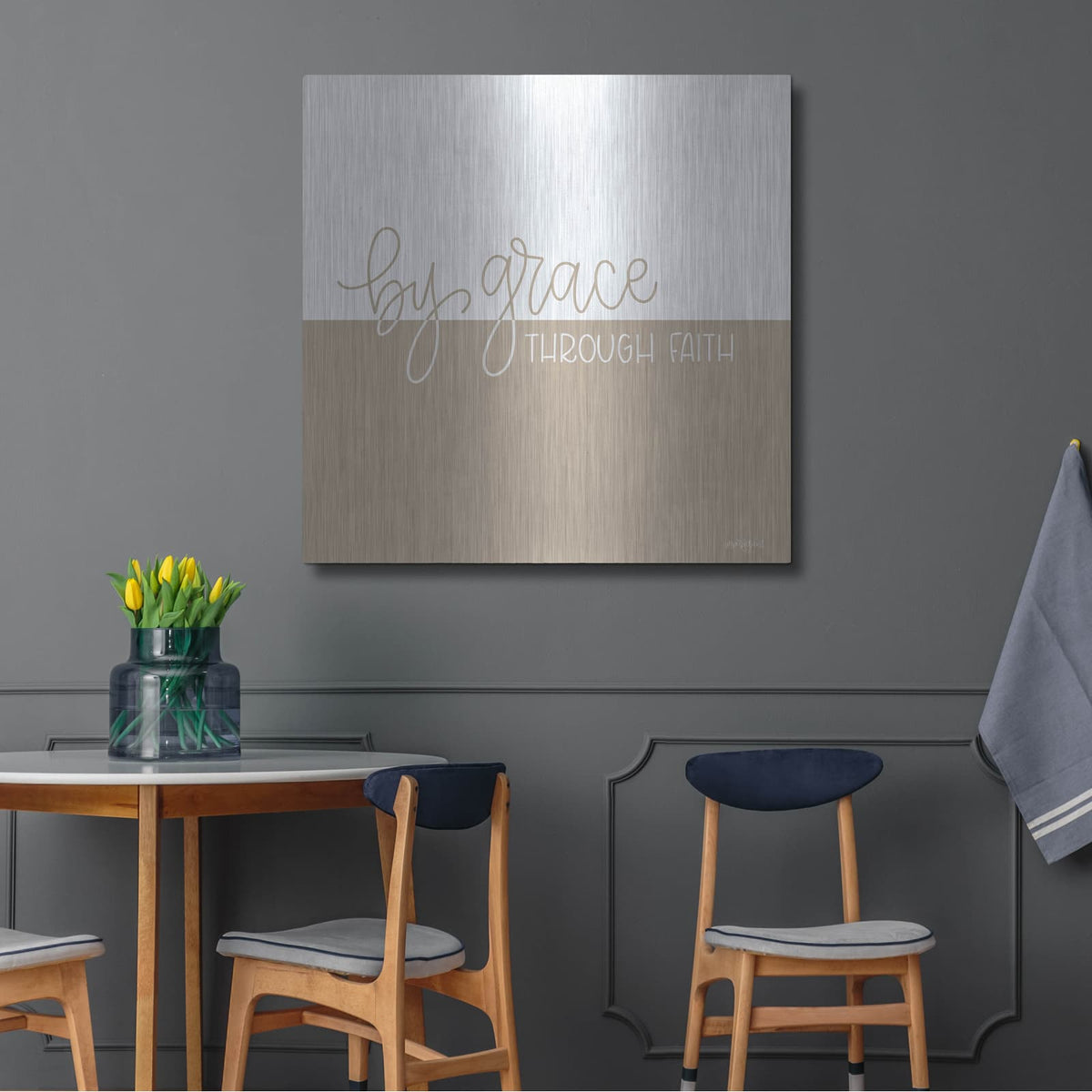 'By Grace - Through Faith' by Imperfect Dust – Metal Wall Art, 36x36 room view
