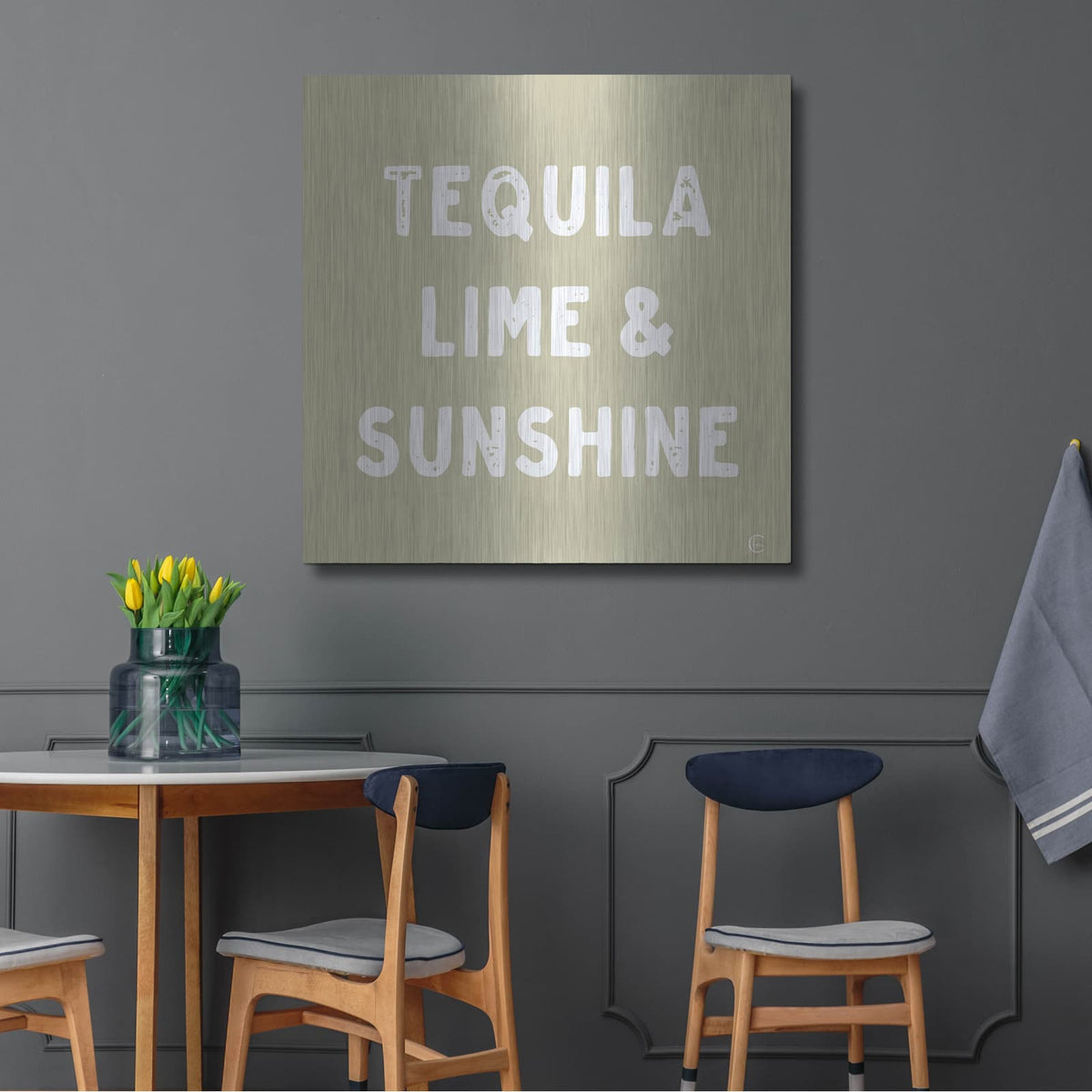 'Tequila, Lime & Sunshine' by Fearfully Made – Metal Wall Art, 36x36 room view