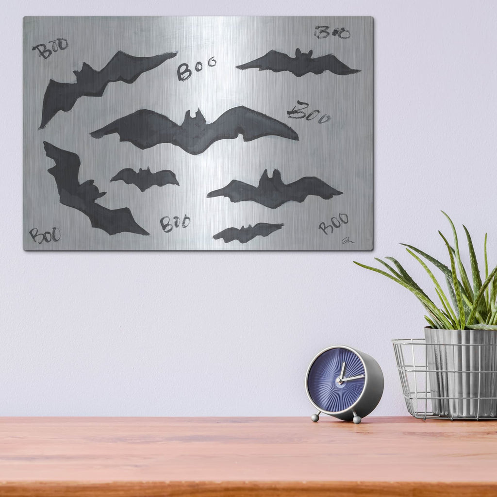 'Boo Bats' by Cindy Jacobs – Metal Wall Art, 16x12 room view