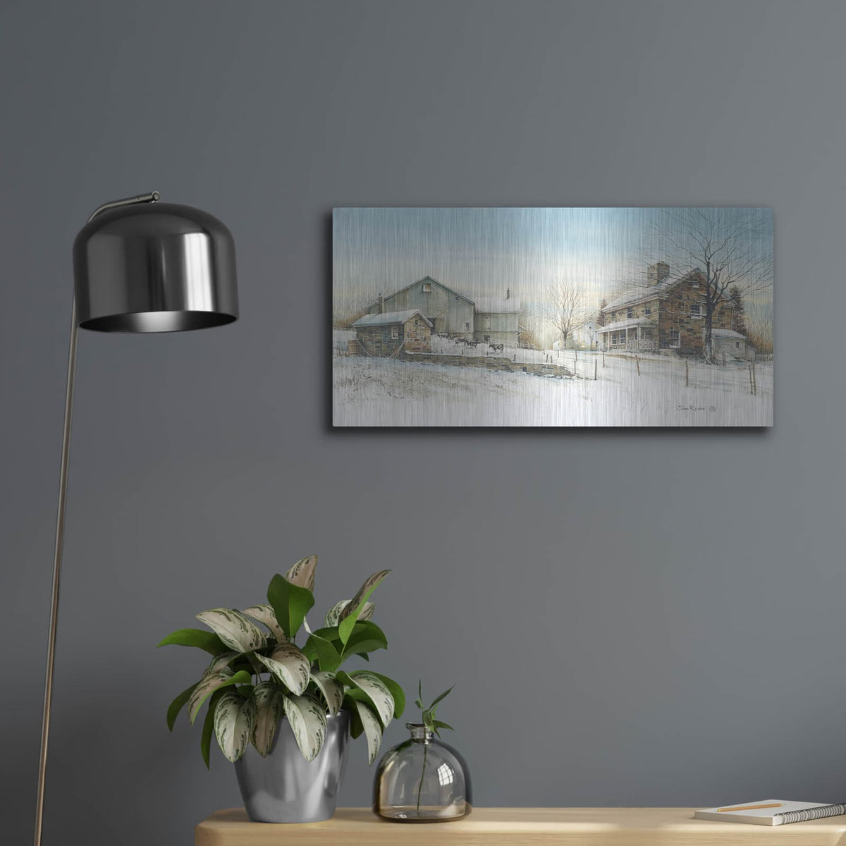 'February Morning' by John Rossini – Metal Wall Art, 24x12 room view