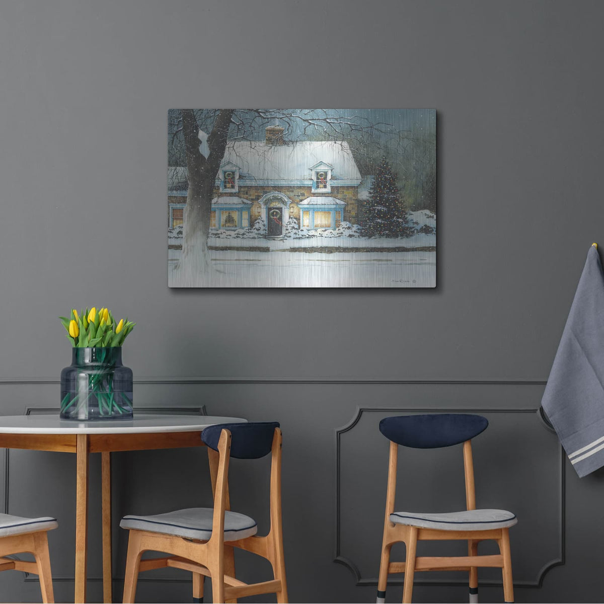 'Snow Softly Falling' by John Rossini – Metal Wall Art, 36x24 room view