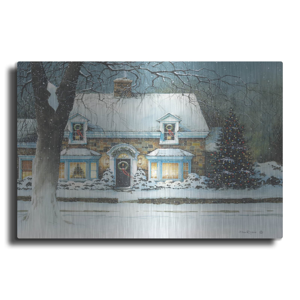 'Snow Softly Falling' by John Rossini – Metal Wall Art