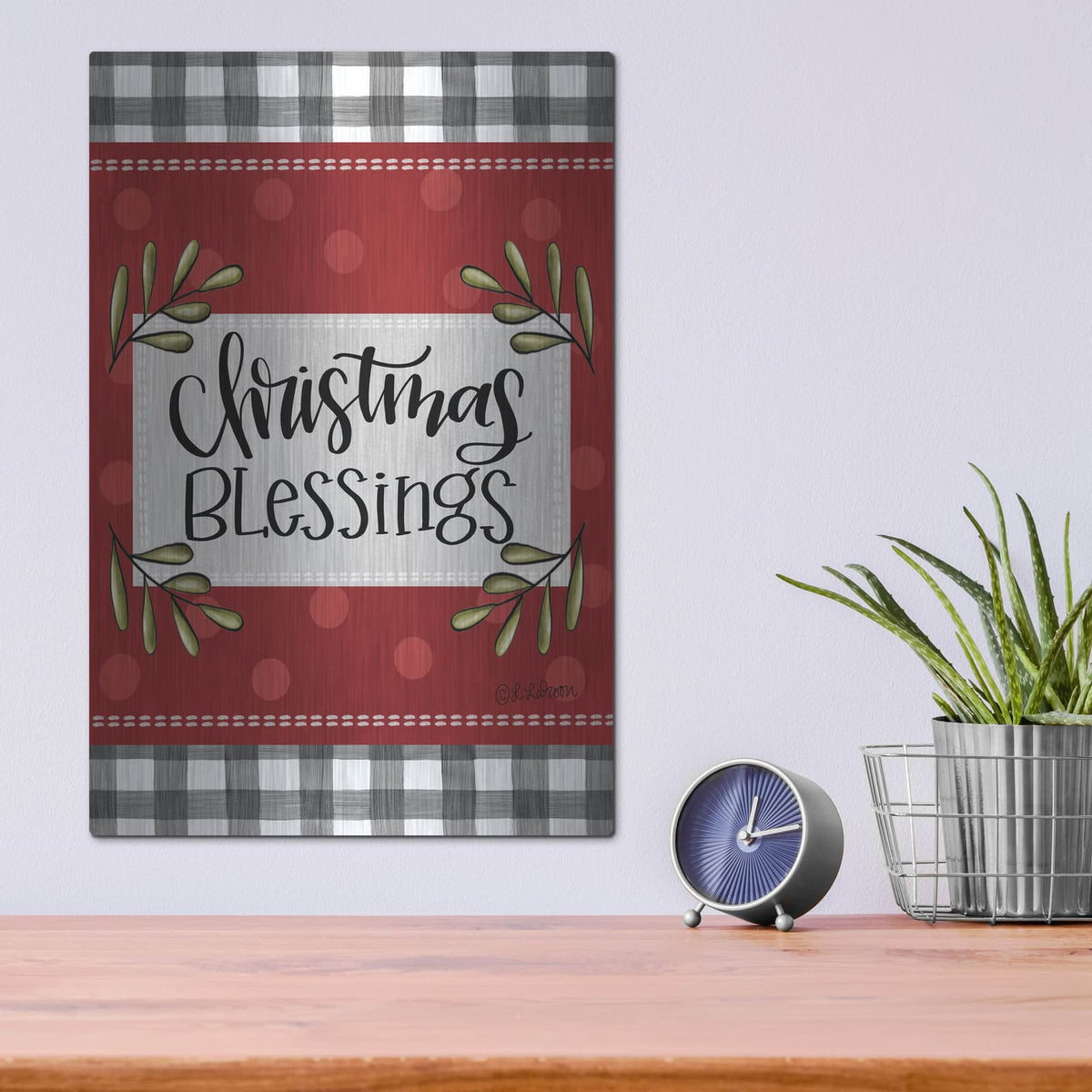 'Christmas Blessings' by Lisa Larson – Metal Wall Art, 12x16 room view