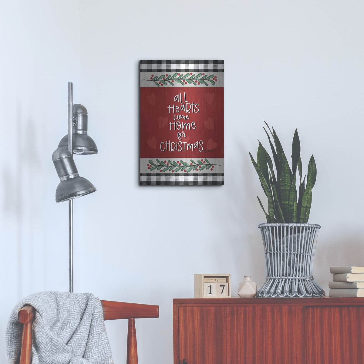 'All Hearts Come Home at Christmas' by Lisa Larson – Metal Wall Art, 16x24 room view