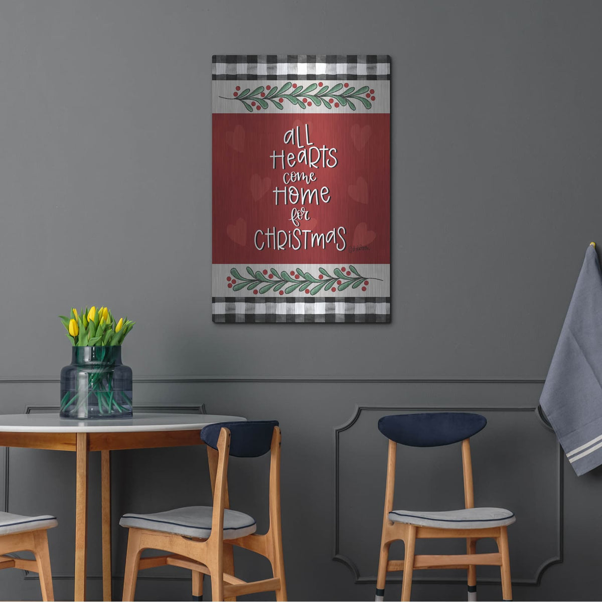 'All Hearts Come Home at Christmas' by Lisa Larson – Metal Wall Art, 24x36 room view