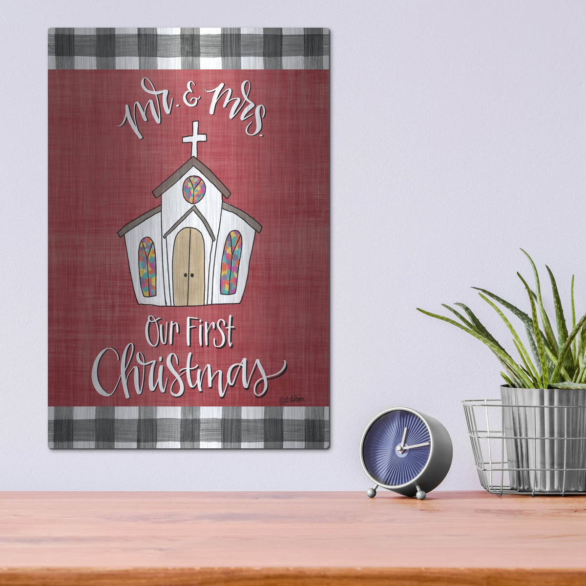 'Mr & Mrs Christmas' by Lisa Larson – Metal Wall Art, 12x16 room view