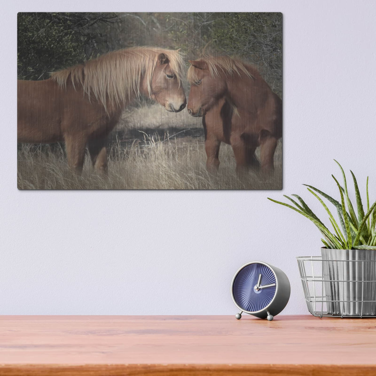 'Assateague Horses III' by Lori Deiter – Metal Wall Art, 16x12 room view