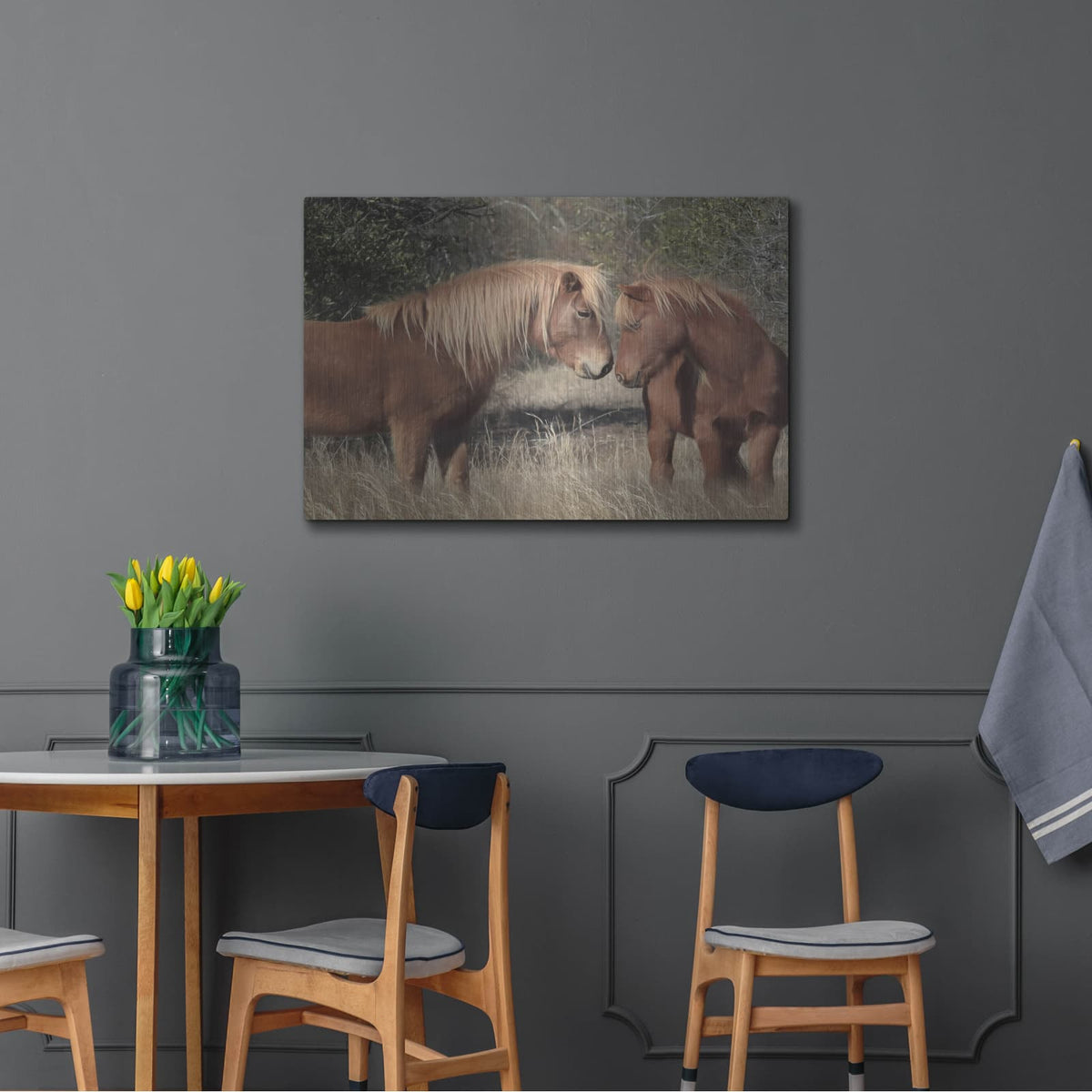 'Assateague Horses III' by Lori Deiter – Metal Wall Art, 36x24 room view