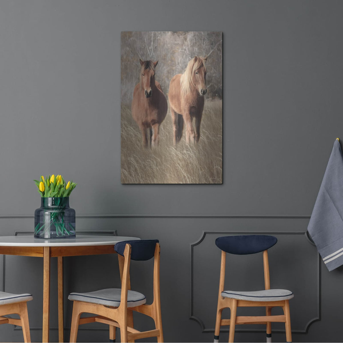 'Assateague Horses IV' by Lori Deiter – Metal Wall Art, 24x36 room view