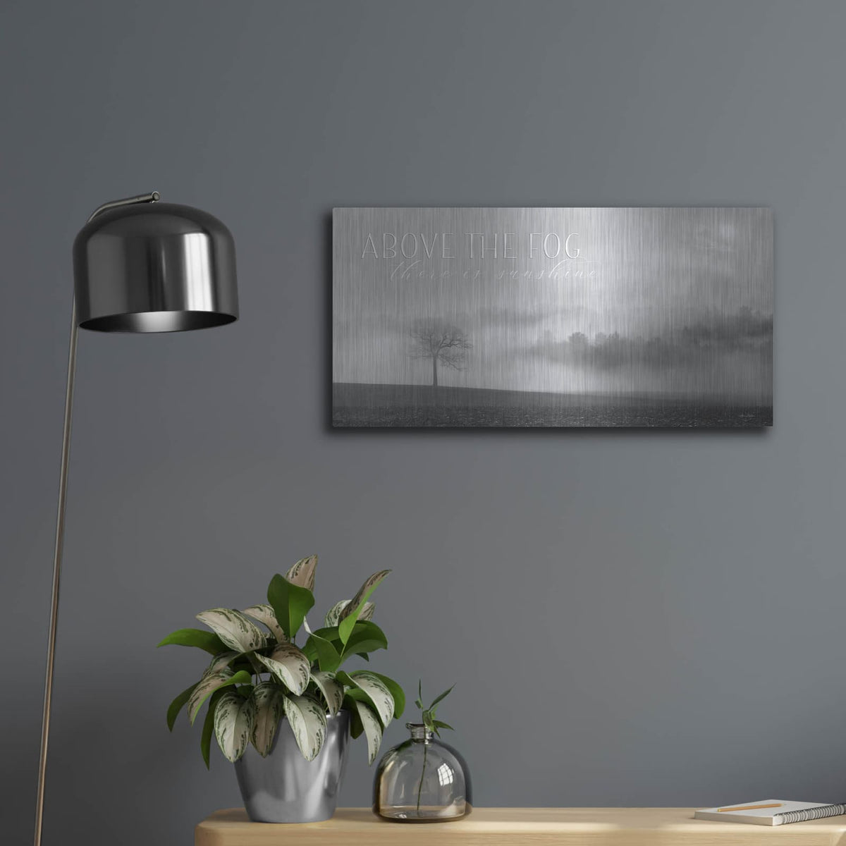 'Above the Fog' by Lori Deiter – Metal Wall Art, 24x12 room view