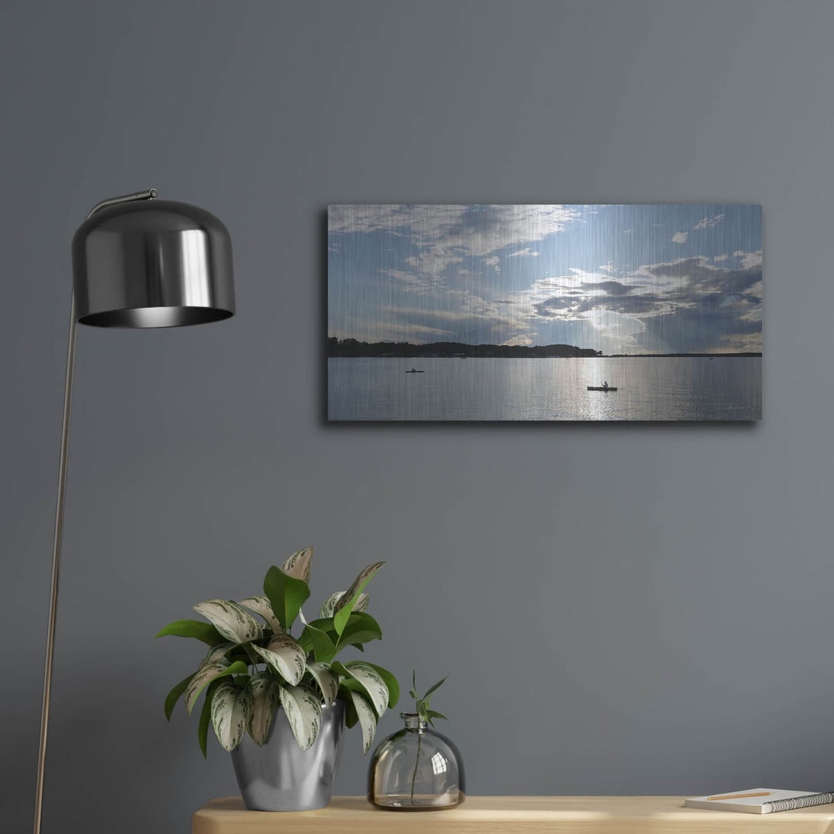 'The River is Calling' by Lori Deiter – Metal Wall Art, 24x12 room view