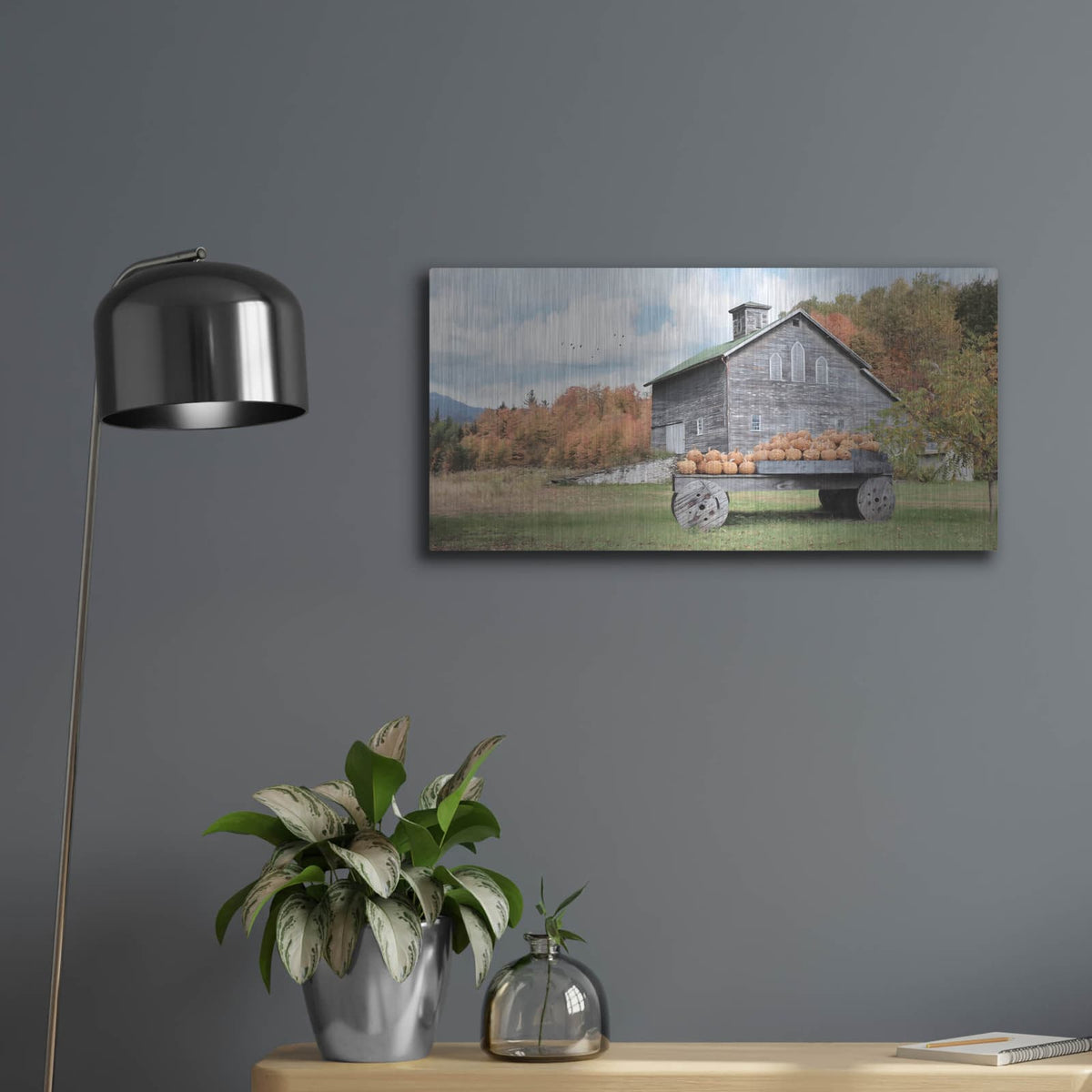 'Fall Roadside Market' by Lori Deiter – Metal Wall Art, 24x12 room view