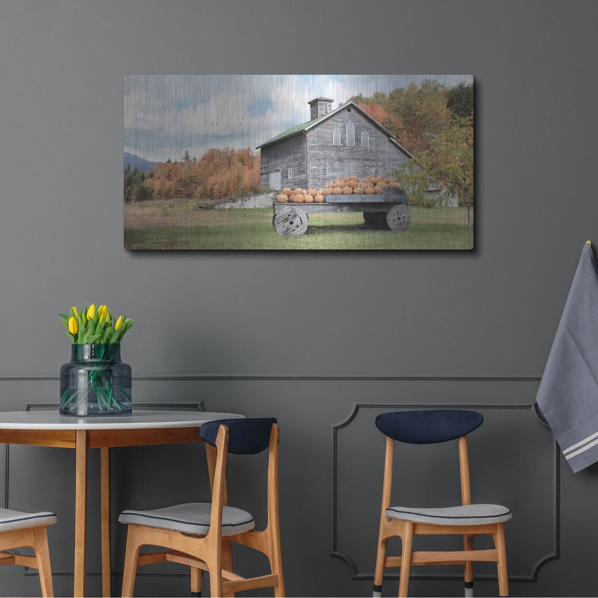 'Fall Roadside Market' by Lori Deiter – Metal Wall Art, 48x24 room view