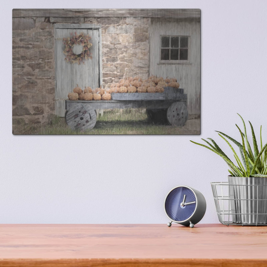 'Fort Halifax Pumpkin Wagon' by Lori Deiter – Metal Wall Art, 16x12 room view