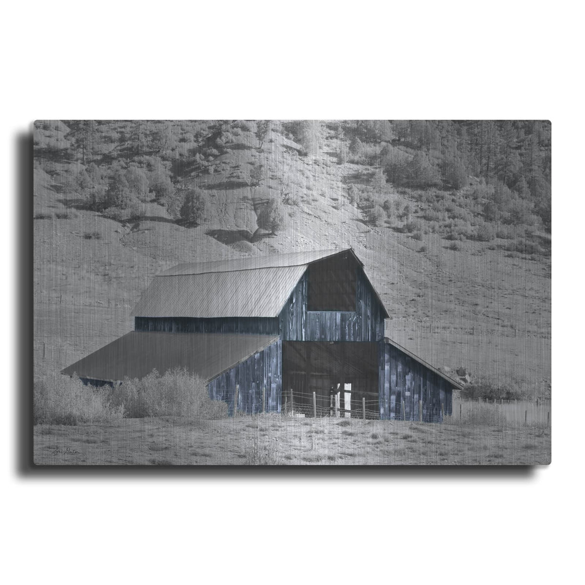 'Blue Barn II' by Lori Deiter – Metal Wall Art