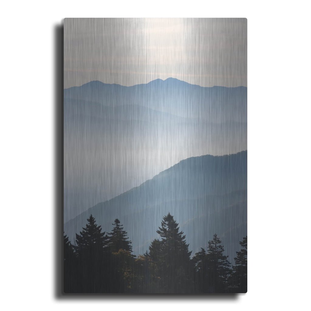 'Misty Blue Mountains' by Lori Deiter – Metal Wall Art