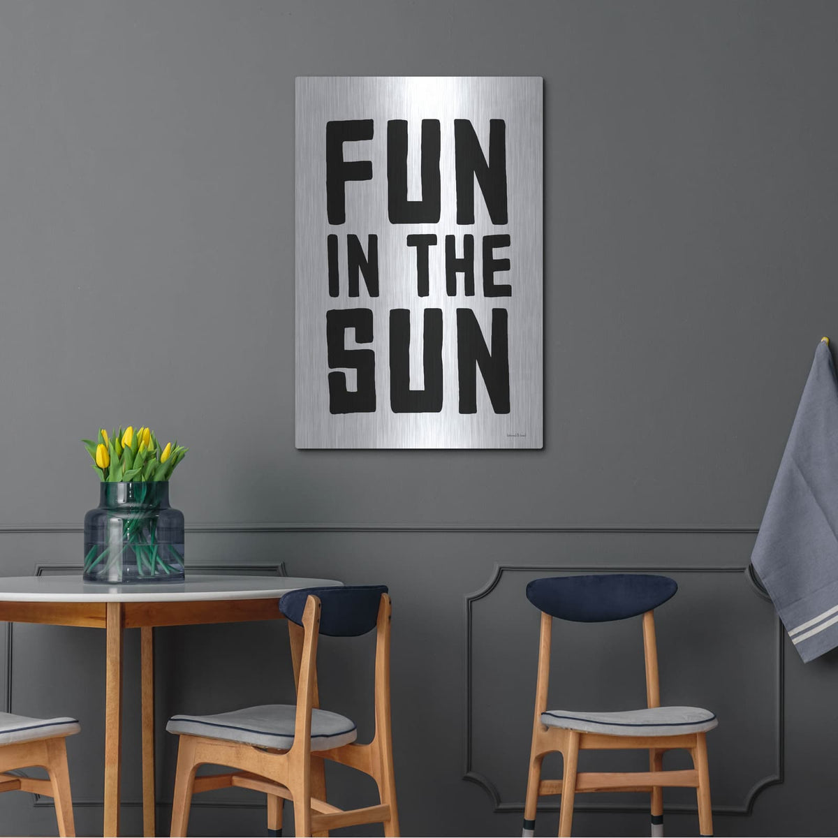 'Fun in the Sun Black and White' by Lettered & Lined – Metal Wall Art, 24x36 room view