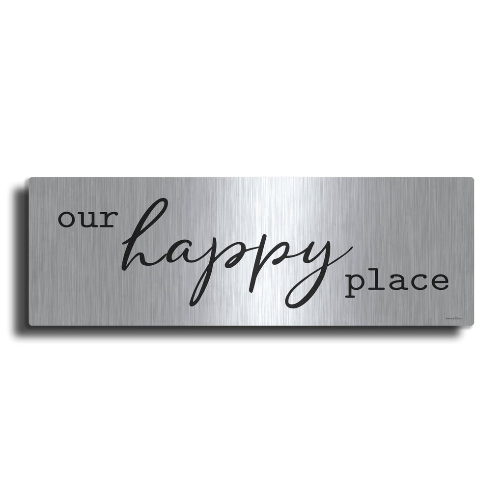 'Our Happy Place' by Lettered & Lined – Metal Wall Art