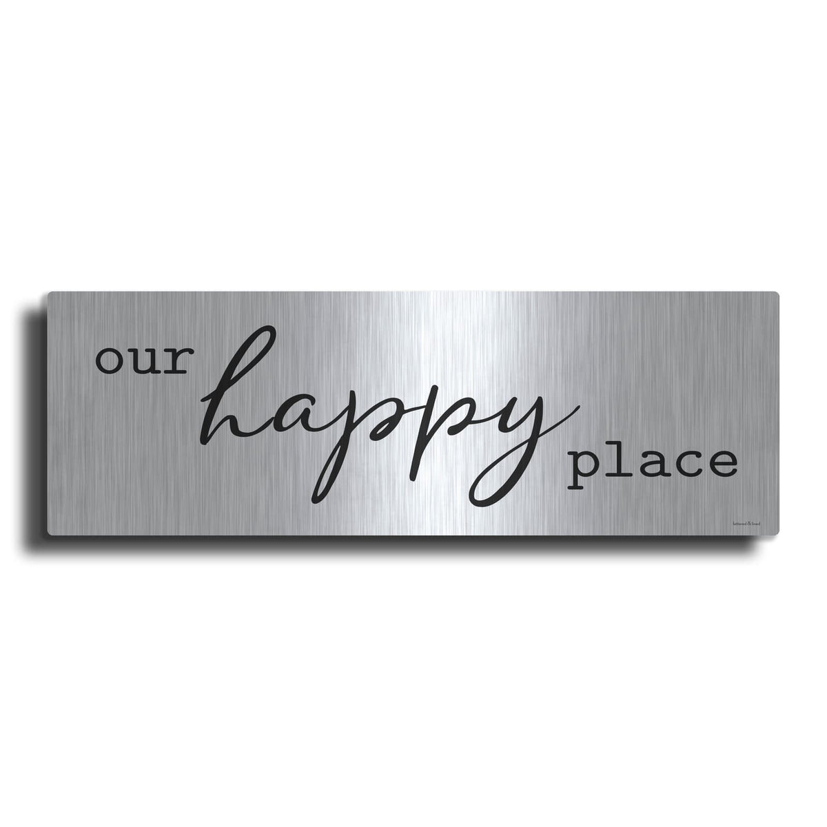'Our Happy Place' by Lettered & Lined – Metal Wall Art