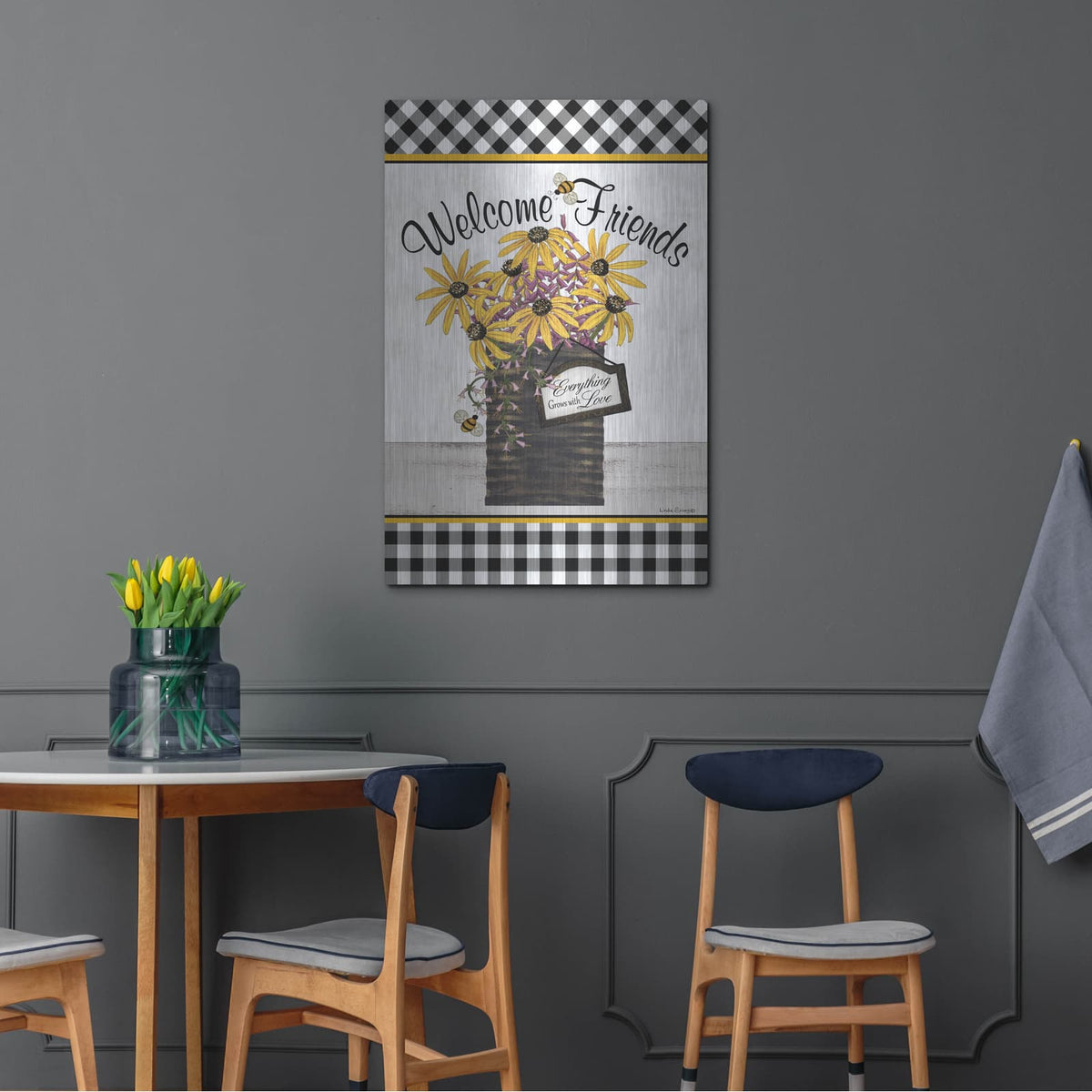 'Welcome Friends' by Linda Spivey – Metal Wall Art, 24x36 room view