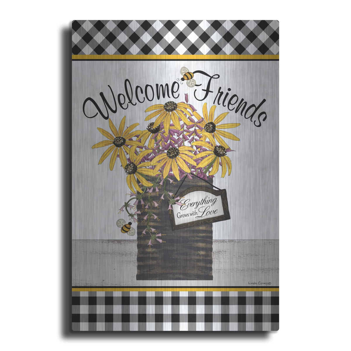 'Welcome Friends' by Linda Spivey – Metal Wall Art
