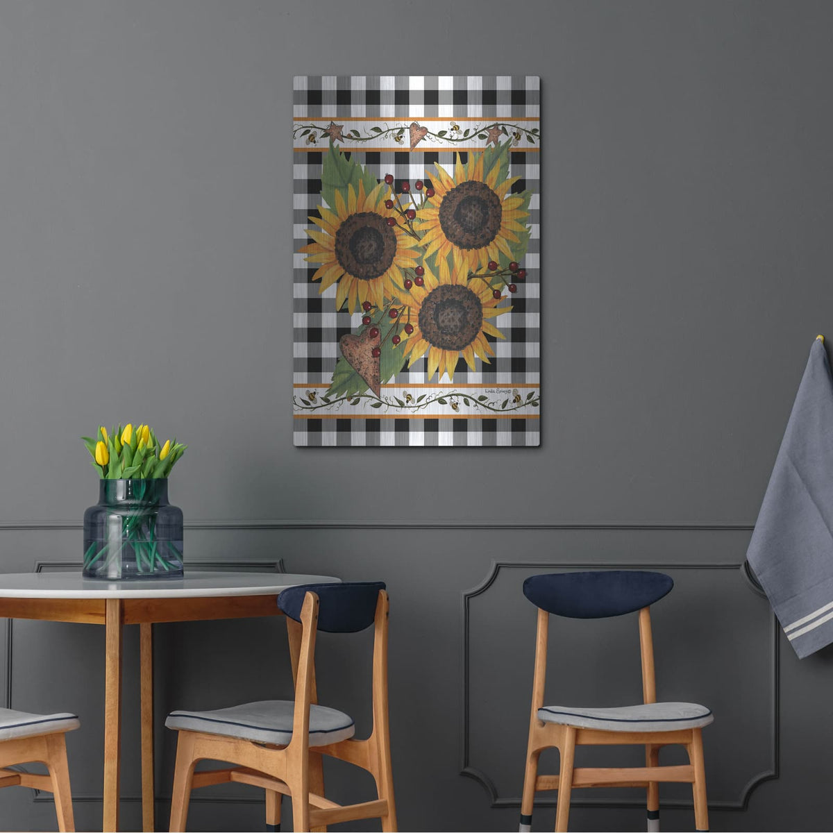 'Sunflowers and Vines' by Linda Spivey – Metal Wall Art, 24x36 room view
