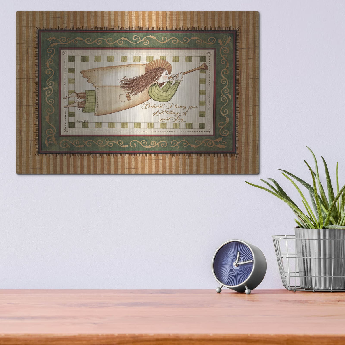 'Angel with Trumpet' by Linda Spivey – Metal Wall Art, 16x12 room view