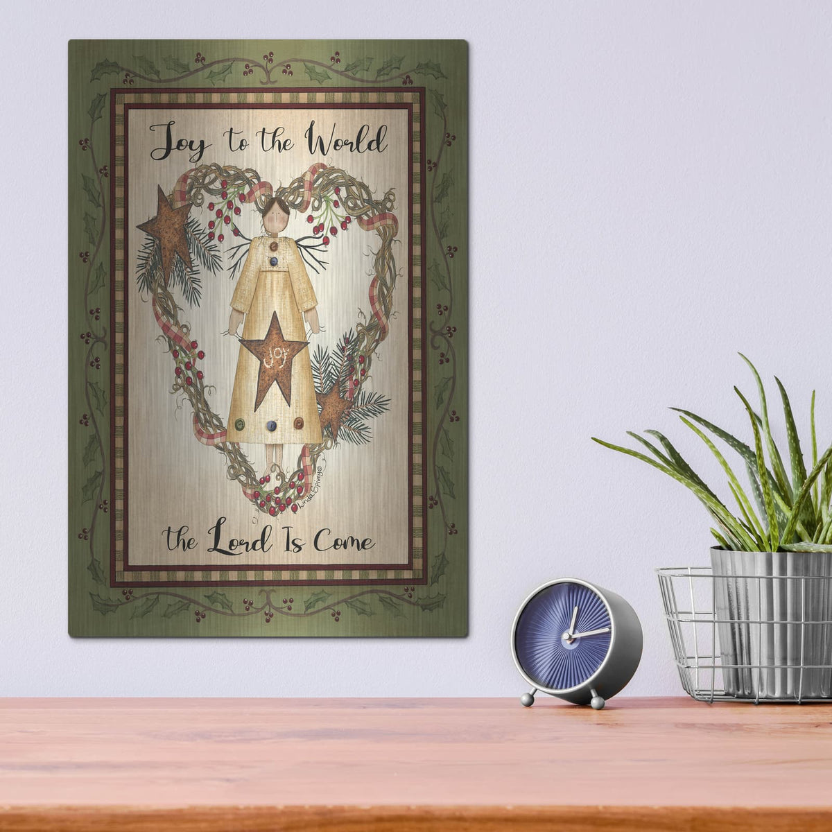 'Joy to the World Angel' by Linda Spivey – Metal Wall Art, 12x16 room view